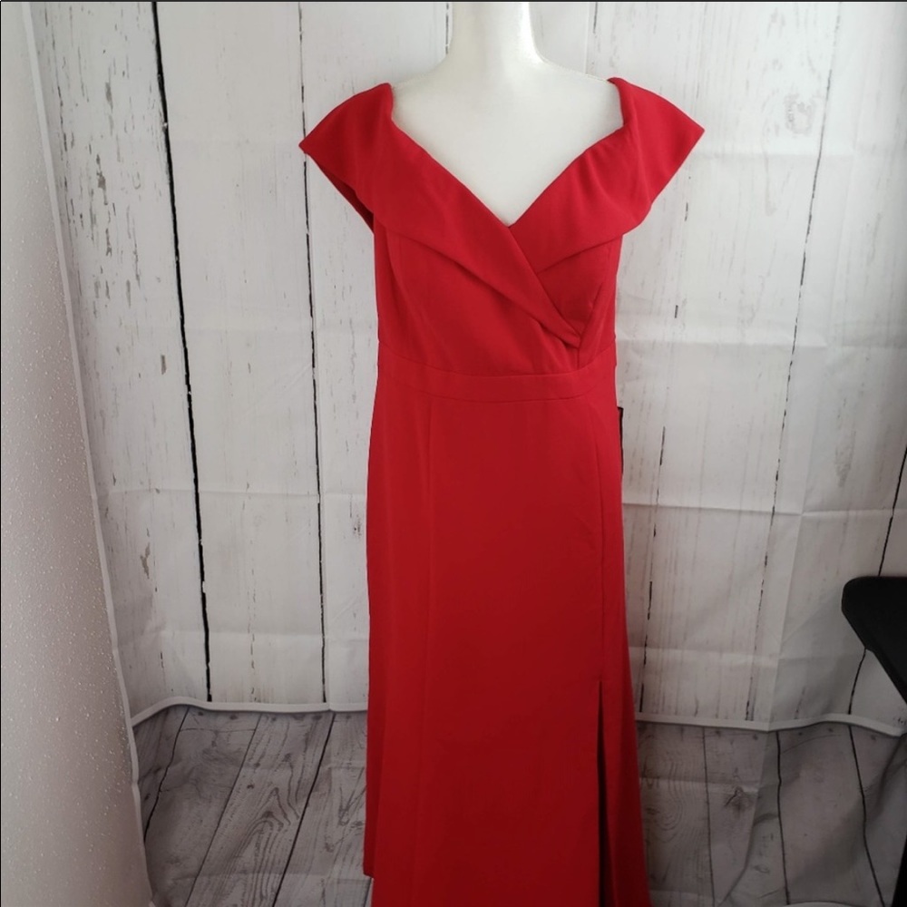 Xscape women’s off shoulder formal dress.
